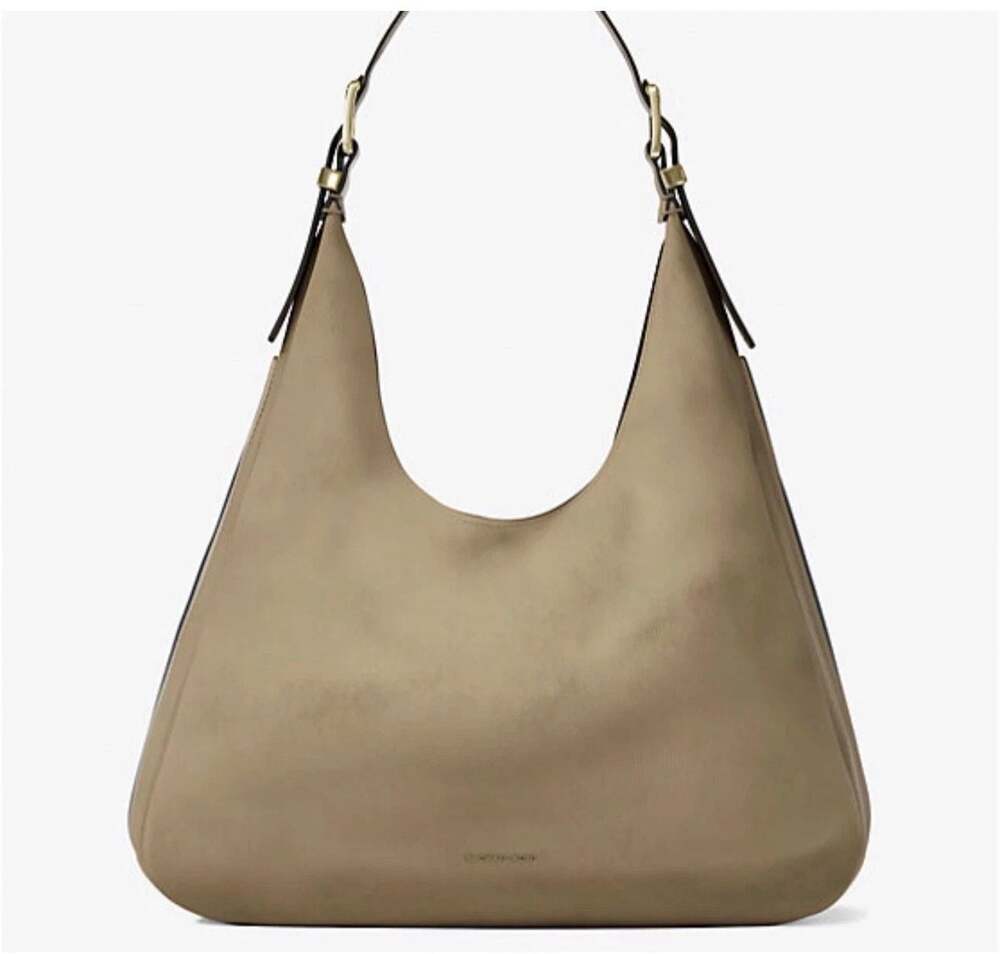 Michael Kors Nolita Large Nubuck Hobo Shoulder Bag in Husk